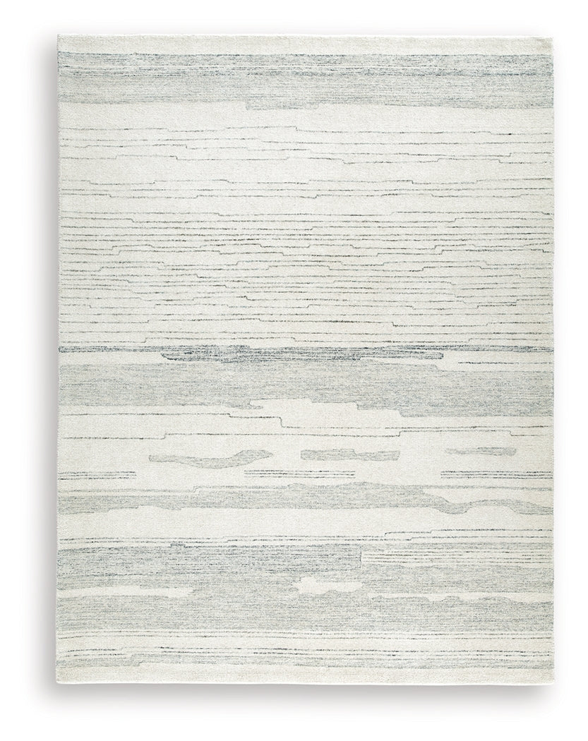 Genemost Ivory/Blue Large Rug from Ashley Furniture - Luna Furniture