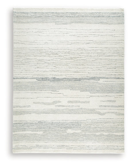 Genemost Ivory/Blue Large Rug from Ashley Furniture - Luna Furniture