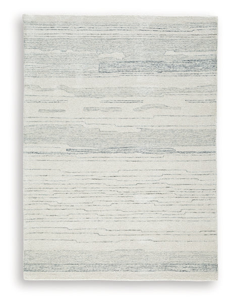 Genemost Ivory/Blue Medium Rug from Ashley Furniture - Luna Furniture
