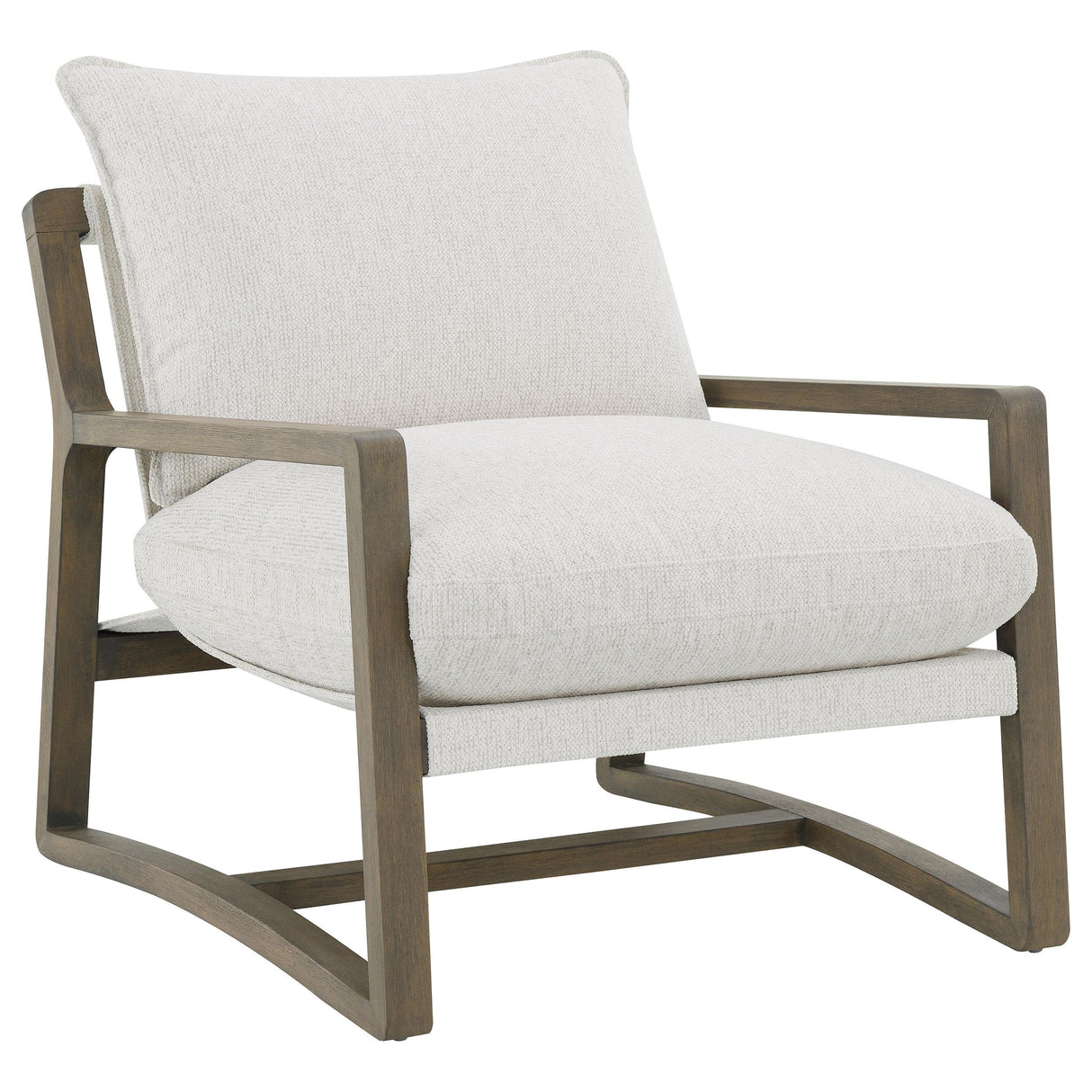 Geneva Sand Boucle Wood Arm Accent Chair from Coaster - Luna Furniture