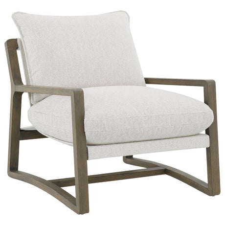Geneva Sand Boucle Wood Arm Accent Chair from Coaster - Luna Furniture