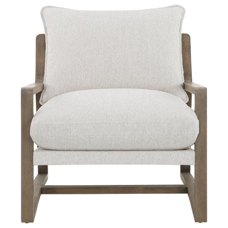 Geneva Sand Boucle Wood Arm Accent Chair from Coaster - Luna Furniture