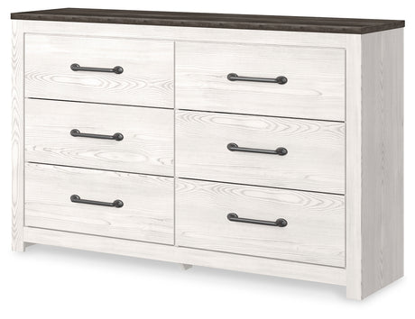 Gerridan King Panel Bed with Dresser in White/Gray from Ashley - Luna Furniture