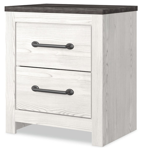 Gerridan King Panel Bed with Mirrored Dresser and 2 Nightstands in White/Gray from Ashley - Luna Furniture