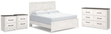 Gerridan White/Gray King Panel Bed, Dresser and 2 Nightstands from Ashley - Luna Furniture