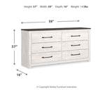 Gerridan White/Gray King Panel Bed, Dresser, Chest and 2 Nightstands from Ashley - Luna Furniture