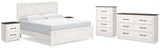 Gerridan White/Gray King Panel Bed, Dresser, Chest and 2 Nightstands from Ashley - Luna Furniture