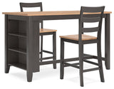 Gesthaven Natural/Brown Counter Height Dining Table and 2 Barstools from Ashley - Luna Furniture