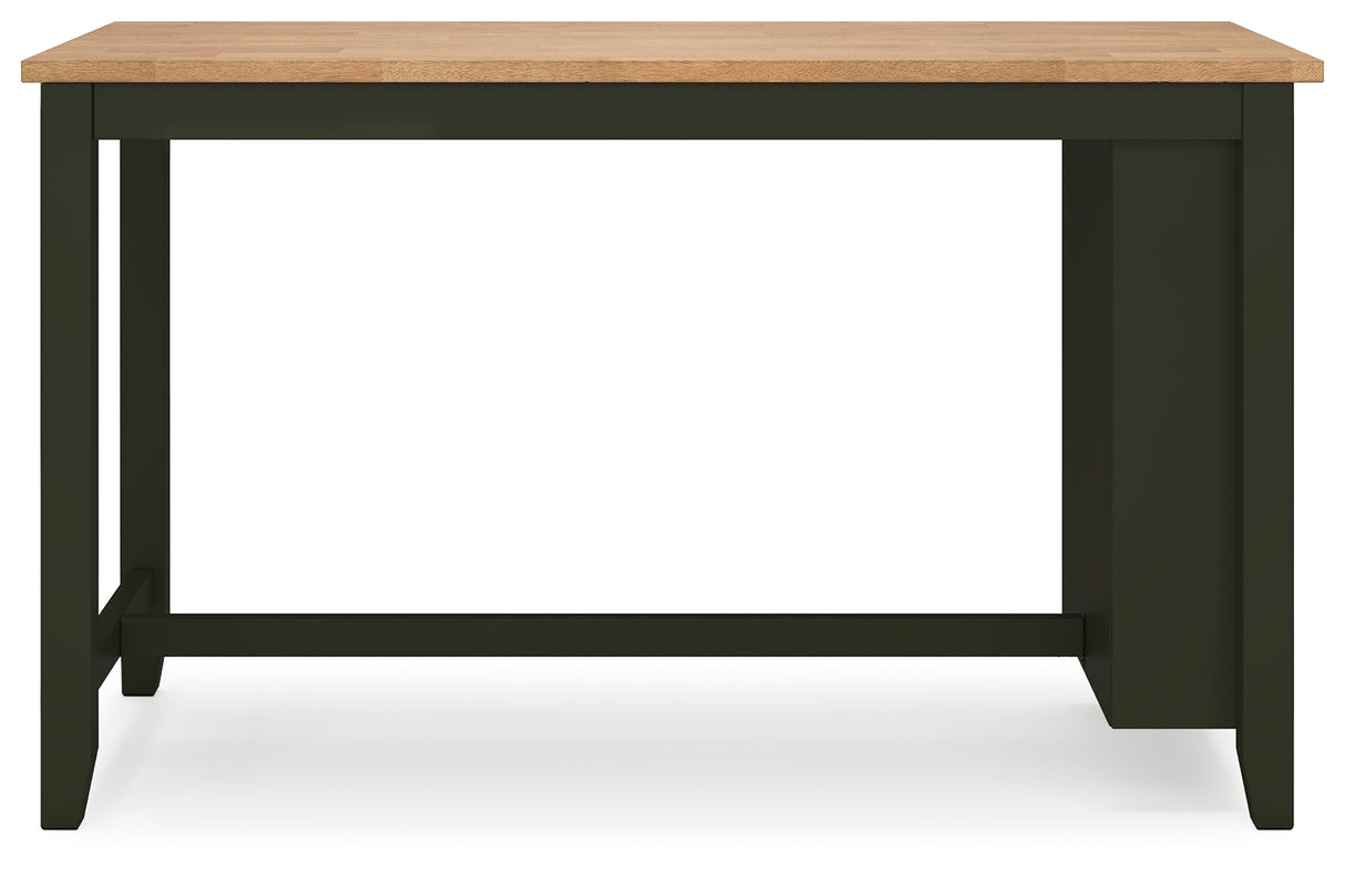 Gesthaven Natural/Green Counter Height Dining Table and 2 Barstools from Ashley - Luna Furniture