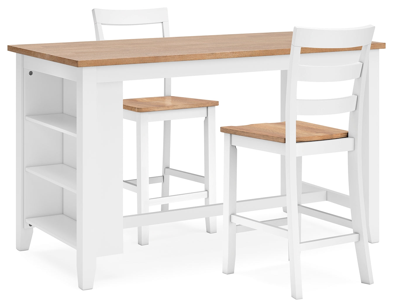 Gesthaven Natural/White Counter Height Dining Table and 2 Barstools from Ashley - Luna Furniture