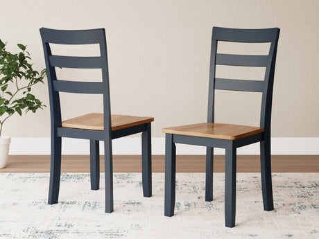 Gesthaven Natural/Blue Dining Table and 2 Chairs from Ashley Furniture - Luna Furniture