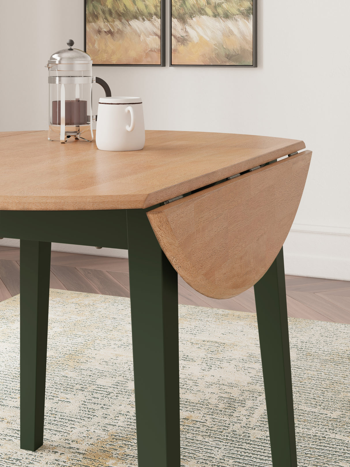 Gesthaven Natural/Green Dining Table and 2 Chairs from Ashley - Luna Furniture