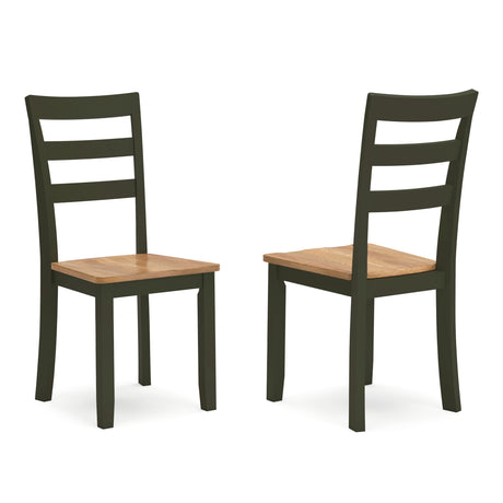 Gesthaven Natural/Green Dining Table and 2 Chairs from Ashley - Luna Furniture