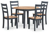 Gesthaven Natural/Blue Dining Table and 4 Chairs from Ashley Furniture - Luna Furniture