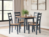 Gesthaven Natural/Blue Dining Table and 4 Chairs from Ashley Furniture - Luna Furniture