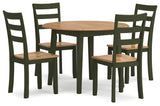 Gesthaven Natural/Green Dining Table and 4 Chairs from Ashley Furniture - Luna Furniture
