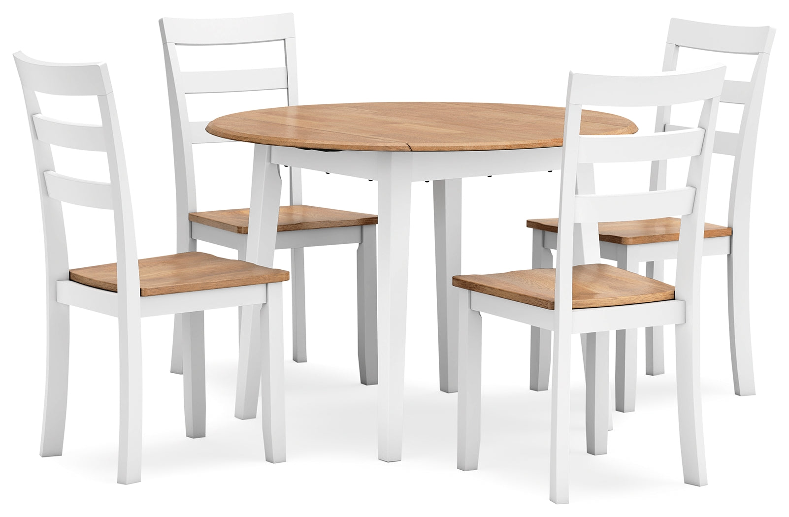 Gesthaven Natural/White Dining Table and 4 Chairs from Ashley - Luna Furniture