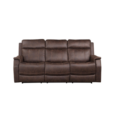 Valencia Walnut Dual-Power Reclining Sofa from Steve Silver - Luna Furniture