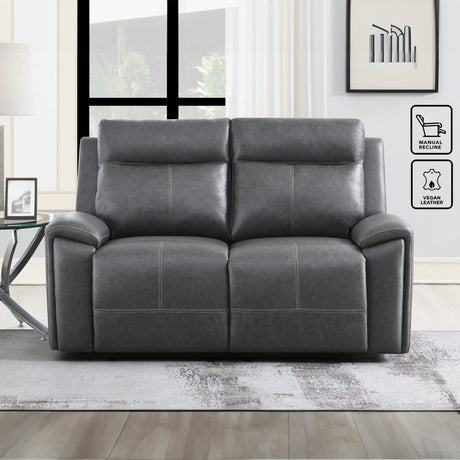 Gaston Gray Manual Reclining Loveseat from Steve Silver - Luna Furniture