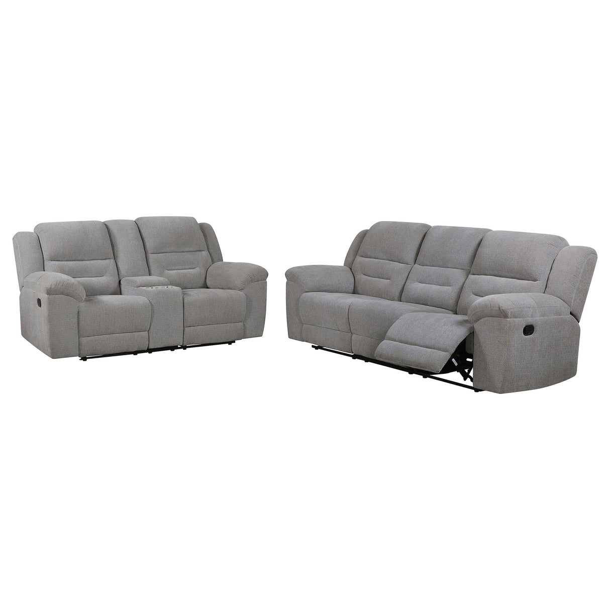 Gilson 2-piece Chenille Upholstered Sofa Set Grey from Coaster - Luna Furniture