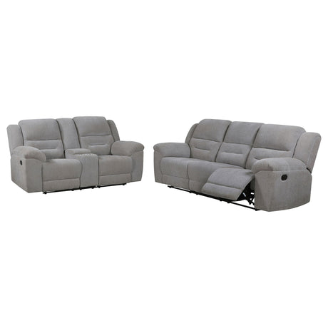 Gilson Gray 2-piece Chenille Upholstered Reclining Living Room Set from Coaster - Luna Furniture