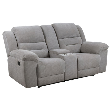 Gilson Gray 2-piece Chenille Upholstered Reclining Living Room Set from Coaster - Luna Furniture