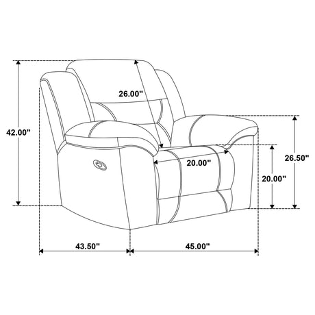 Gilson Gray 3-piece Chenille Upholstered Reclining Living Room Set from Coaster - Luna Furniture