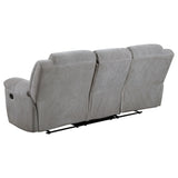 Gilson 3-piece Chenille Upholstered Reclining Sofa Set Grey from Coaster - Luna Furniture