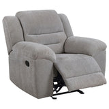 Gilson Gray Chenille Glider Recliner Chair from Coaster - Luna Furniture