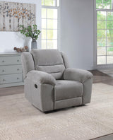 Gilson Gray Chenille Glider Recliner Chair from Coaster - Luna Furniture