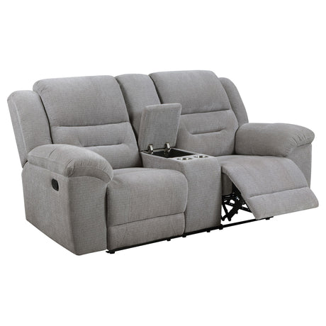 Gilson Gray Chenille Reclining Loveseat from Coaster - Luna Furniture