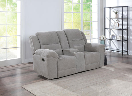 Gilson Gray Chenille Reclining Loveseat from Coaster - Luna Furniture