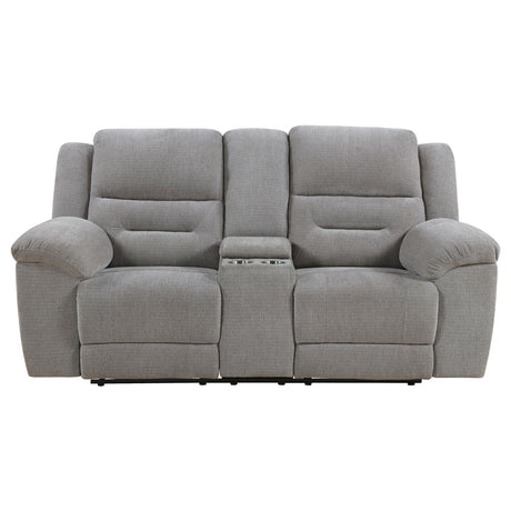 Gilson Gray Chenille Reclining Loveseat from Coaster - Luna Furniture