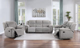 Gilson Gray Chenille Upholstered Reclining Sofa from Coaster - Luna Furniture