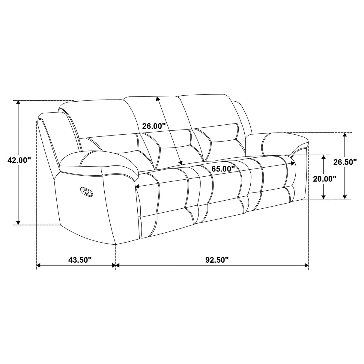 Gilson Gray Chenille Upholstered Reclining Sofa from Coaster - Luna Furniture
