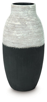Girtha Antique White/Black Vase from Ashley Furniture - Luna Furniture