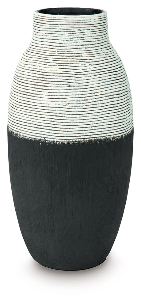 Girtha Antique White/Black Vase from Ashley Furniture - Luna Furniture