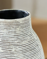 Girtha Antique White/Black Vase from Ashley Furniture - Luna Furniture