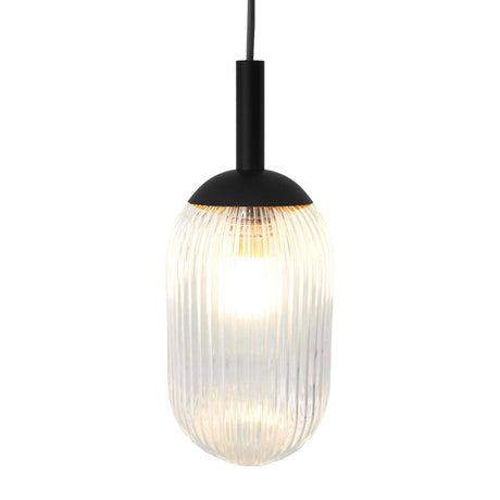 Giza Pendant Lamp - Black and Clear from Ashcroft Furniture - Luna Furniture