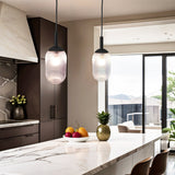 Giza Pendant Lamp - Black and Clear from Ashcroft Furniture - Luna Furniture