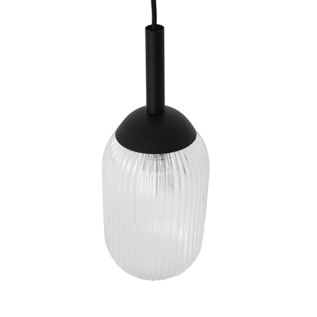 Giza Pendant Lamp - Black and Clear from Ashcroft Furniture - Luna Furniture