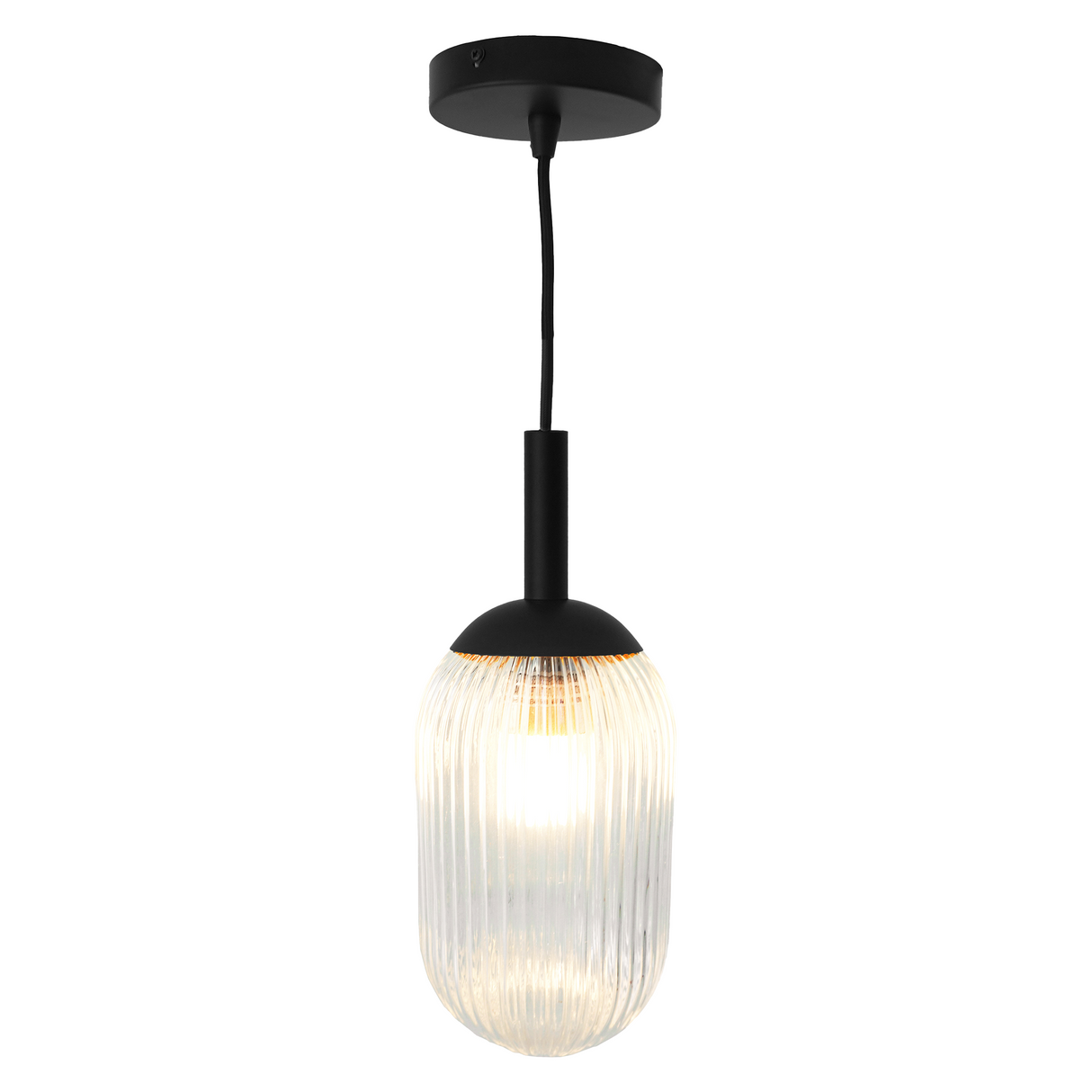 Giza Pendant Lamp - Black and Clear from Ashcroft Furniture - Luna Furniture