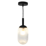 Giza Pendant Lamp - Black and Clear from Ashcroft Furniture - Luna Furniture