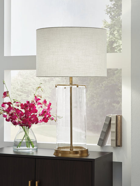 Gizeh Clear/Gold Finish Table Lamp from Ashley - Luna Furniture
