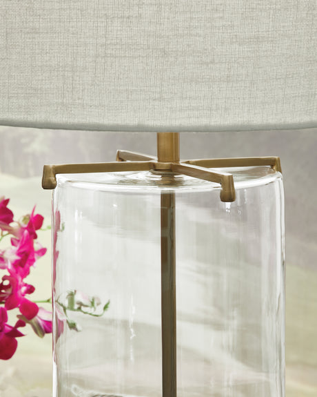Gizeh Clear/Gold Finish Table Lamp from Ashley - Luna Furniture