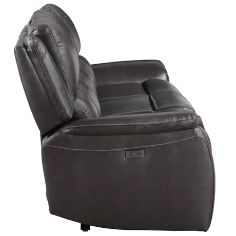 Alexandria Chocolate Power Leather Reclining Sofa from Steve Silver - Luna Furniture