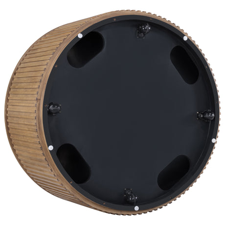 Colvin 36″ Round Castered Coffee Table, Toffee Finish from Steve Silver - Luna Furniture