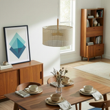 Glacier Pendant Lamp - Oak + Natural + Gold from Ashcroft Furniture - Luna Furniture