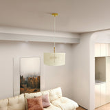 Glacier Pendant Lamp - Oak + Natural + Gold from Ashcroft Furniture - Luna Furniture