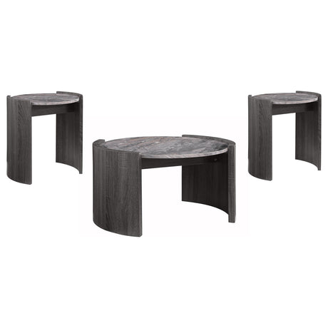 Gladstone Distressed Gray 3-Piece Coffee and End Table Set from Coaster - Luna Furniture